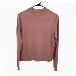 Vince Wool Cashmere Mock Neck Sweater S Mauve Pink Minimalist Quiet Luxury